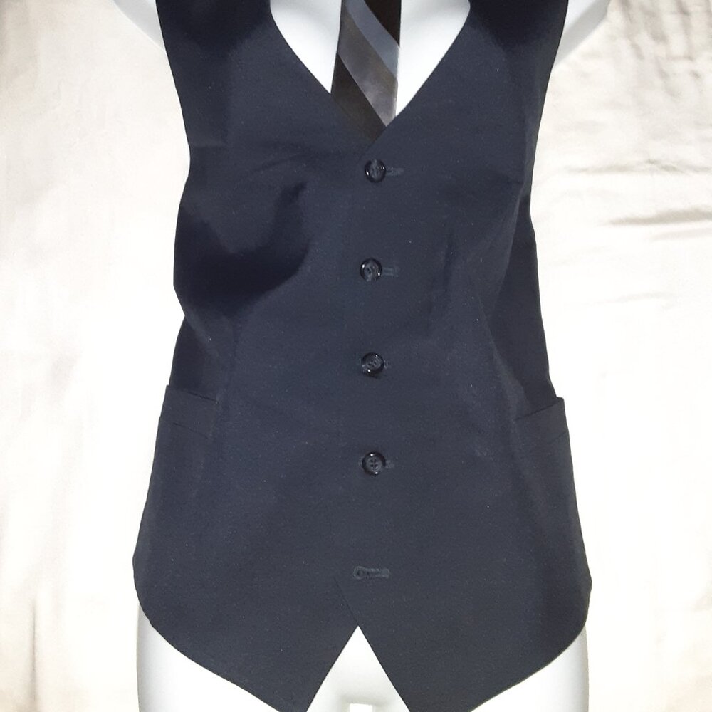 Men's Large * Lined Navy Blue Vest Waistcoat * 5-Buttons *